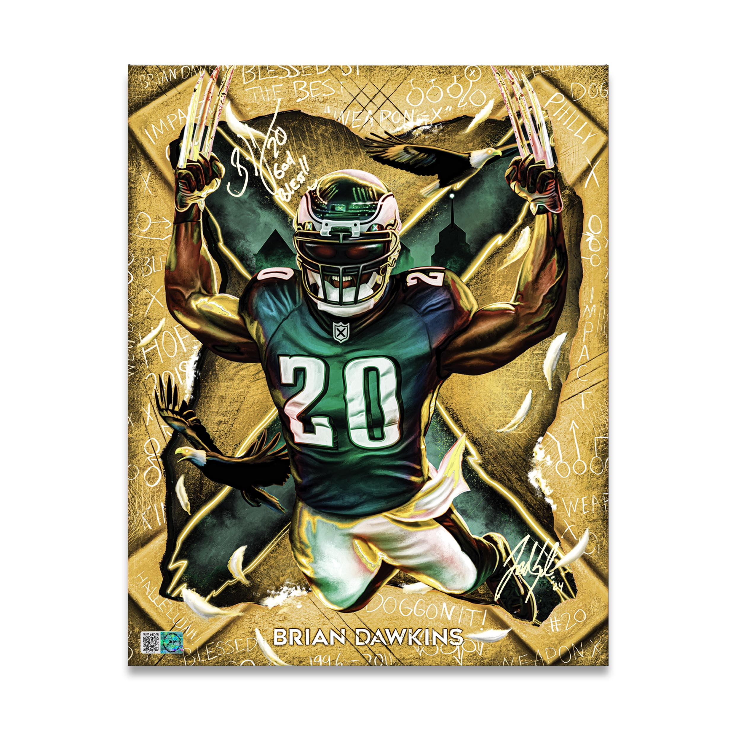 IMMORTALS™ BRIAN DAWKINS "RELENTLESS" LEGACY FINE ART EDITION – DUAL AUTOGRAPH
