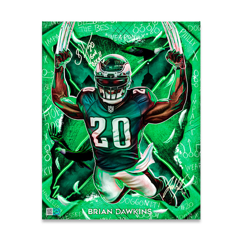 IMMORTALS™ BRIAN DAWKINS "RELENTLESS" LEGACY FINE ART EDITION – DUAL AUTOGRAPH