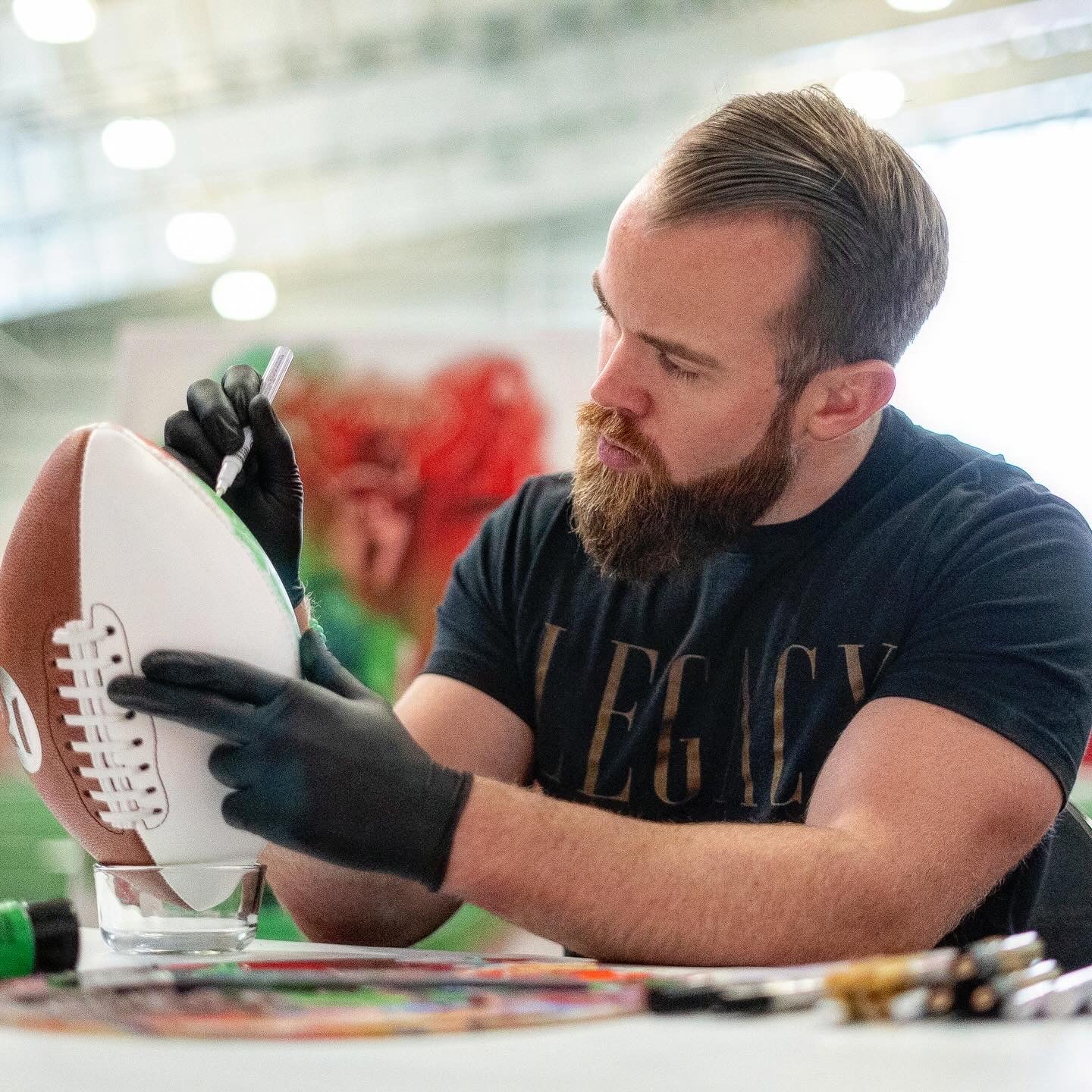 THE KELCE BROS "FAMILY FIRST" 1 OF 1 FOOTBALL - Spector Sports Art -