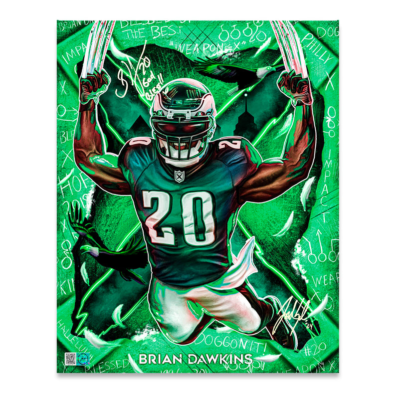 IMMORTALS™ BRIAN DAWKINS "RELENTLESS" LEGACY FINE ART EDITION – DUAL AUTOGRAPH