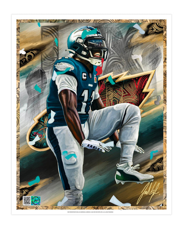 IMMORTAL MOMENTS™ AJ BROWN "ALWAYS OPEN" LIX CHAMPIONS 8 x 10 Lithograph