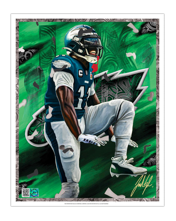 IMMORTAL MOMENTS™ AJ BROWN "ALWAYS OPEN" LIX CHAMPIONS 8 x 10 Lithograph