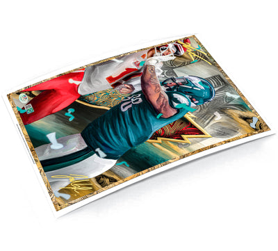 Jalen Carter LIX Champion Artist X Athlete Dual Autograph