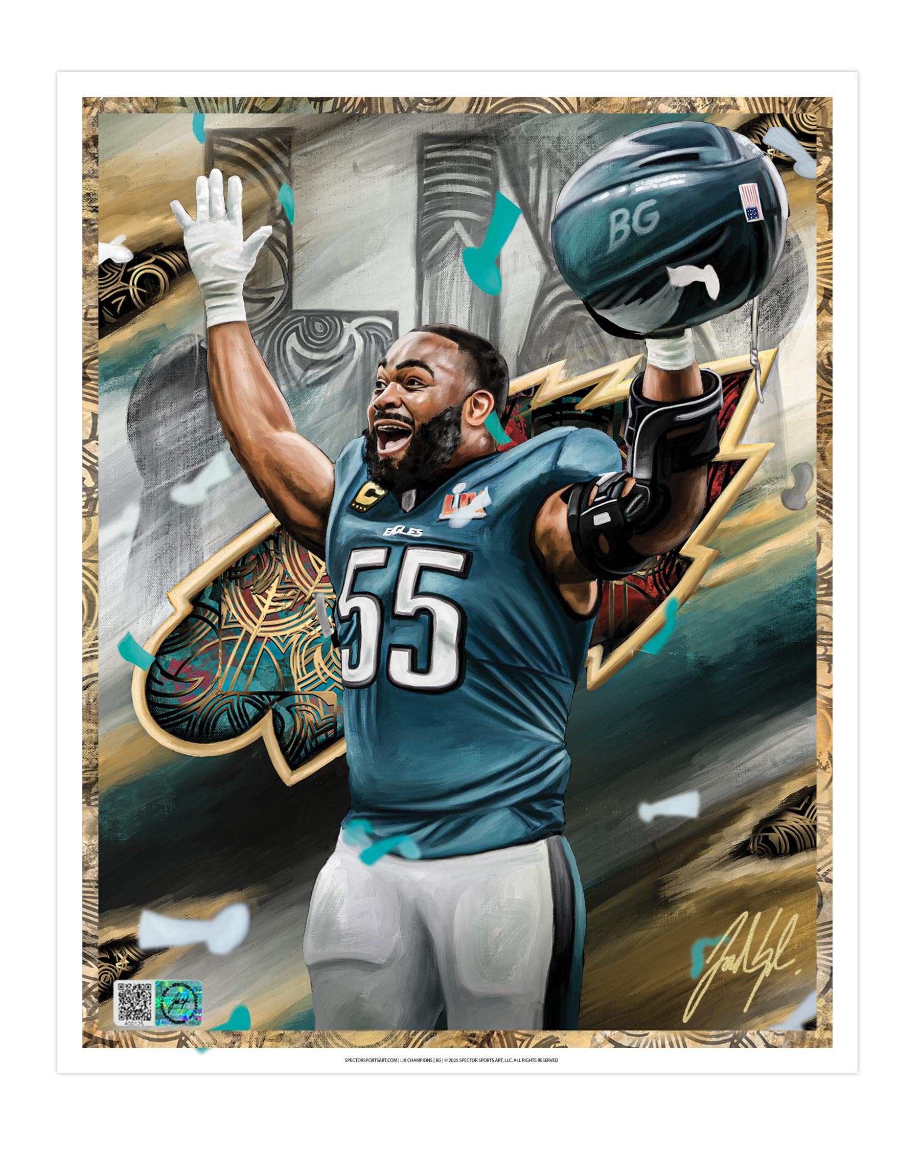 IMMORTAL MOMENTS™ BRANDON GRAHAM "BG" LIX CHAMPIONS 8 x 10 Lithograph