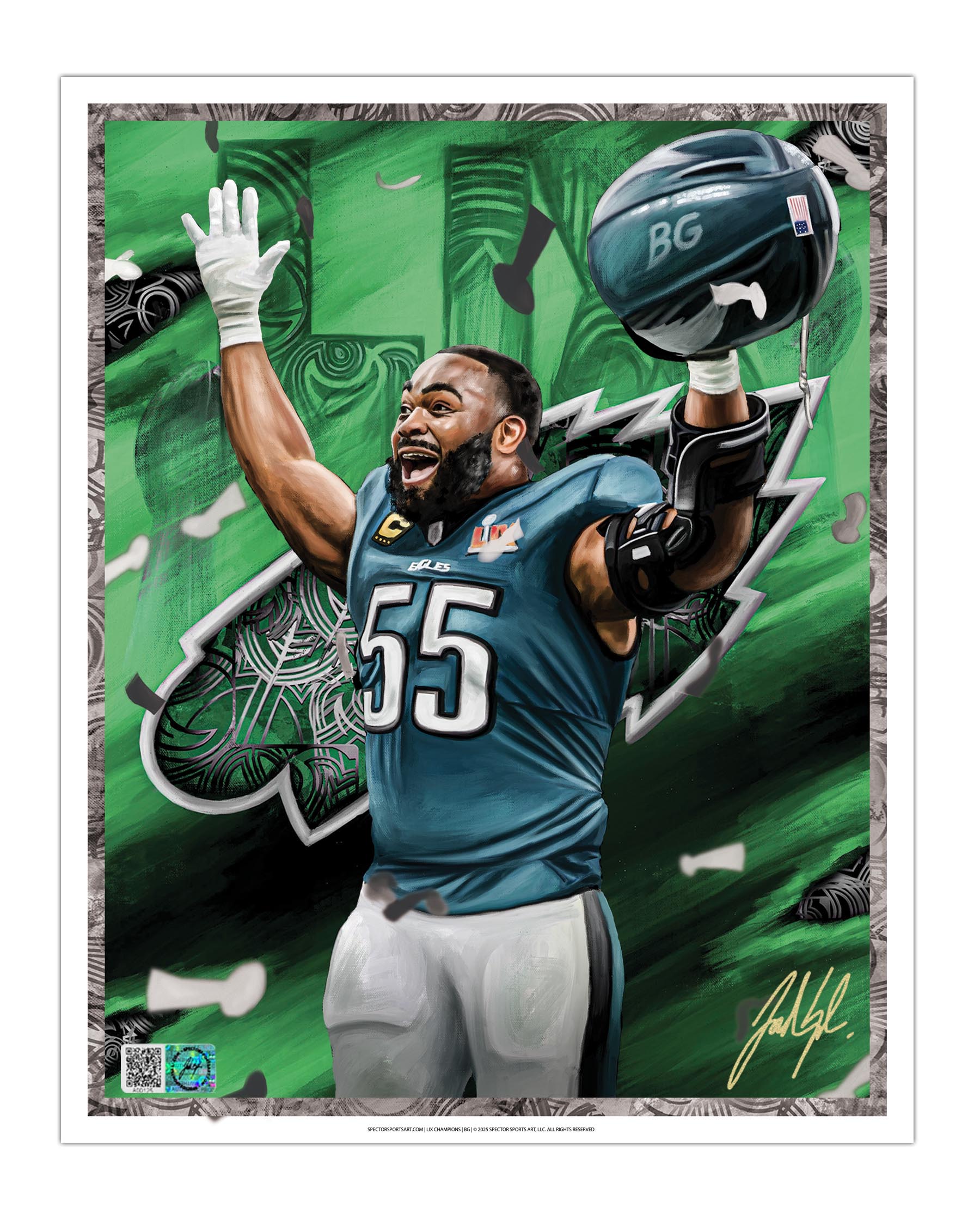 IMMORTAL MOMENTS™ BRANDON GRAHAM "BG" LIX CHAMPIONS 8 x 10 Lithograph