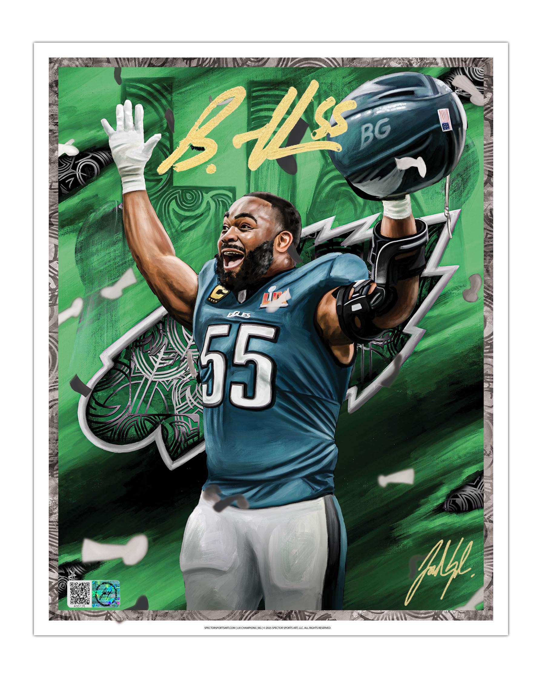 IMMORTAL MOMENTS™ BRANDON GRAHAM "BG" LIX CHAMPIONS 8 x 10 Lithograph