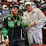 PHILADELPHIA EAGLES "LETS HUNT" 1 OF 1 HAND PAINTED AUTOGRAPHED FOOTBALL