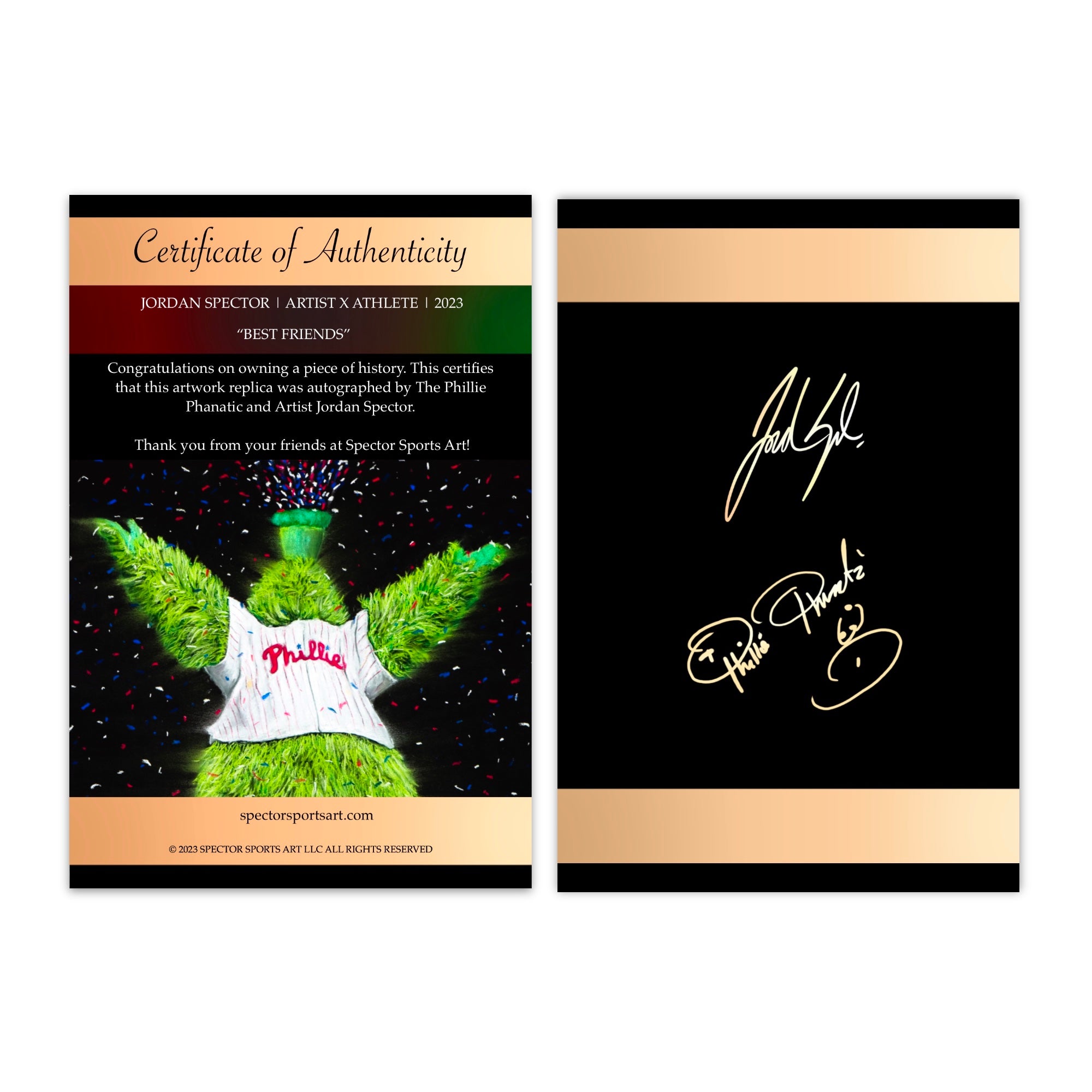 Hand Signed Phillie Phanatic "PARTY ON BROAD" Art Print - Spector Sports Art -