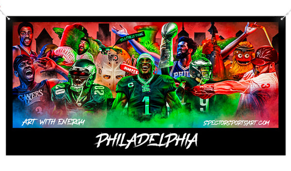 Philly Sports "Art With Energy" Banner - Spector Sports Art -