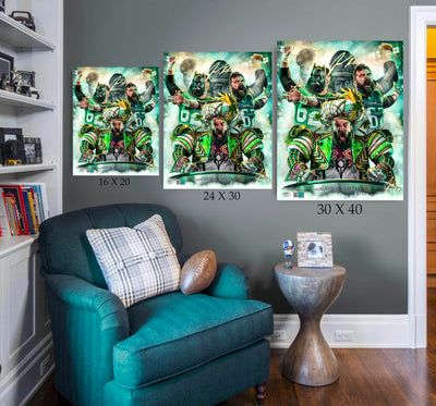 Jason Kelce "Hungry Dogs" Artist X Athlete Dual Autograph