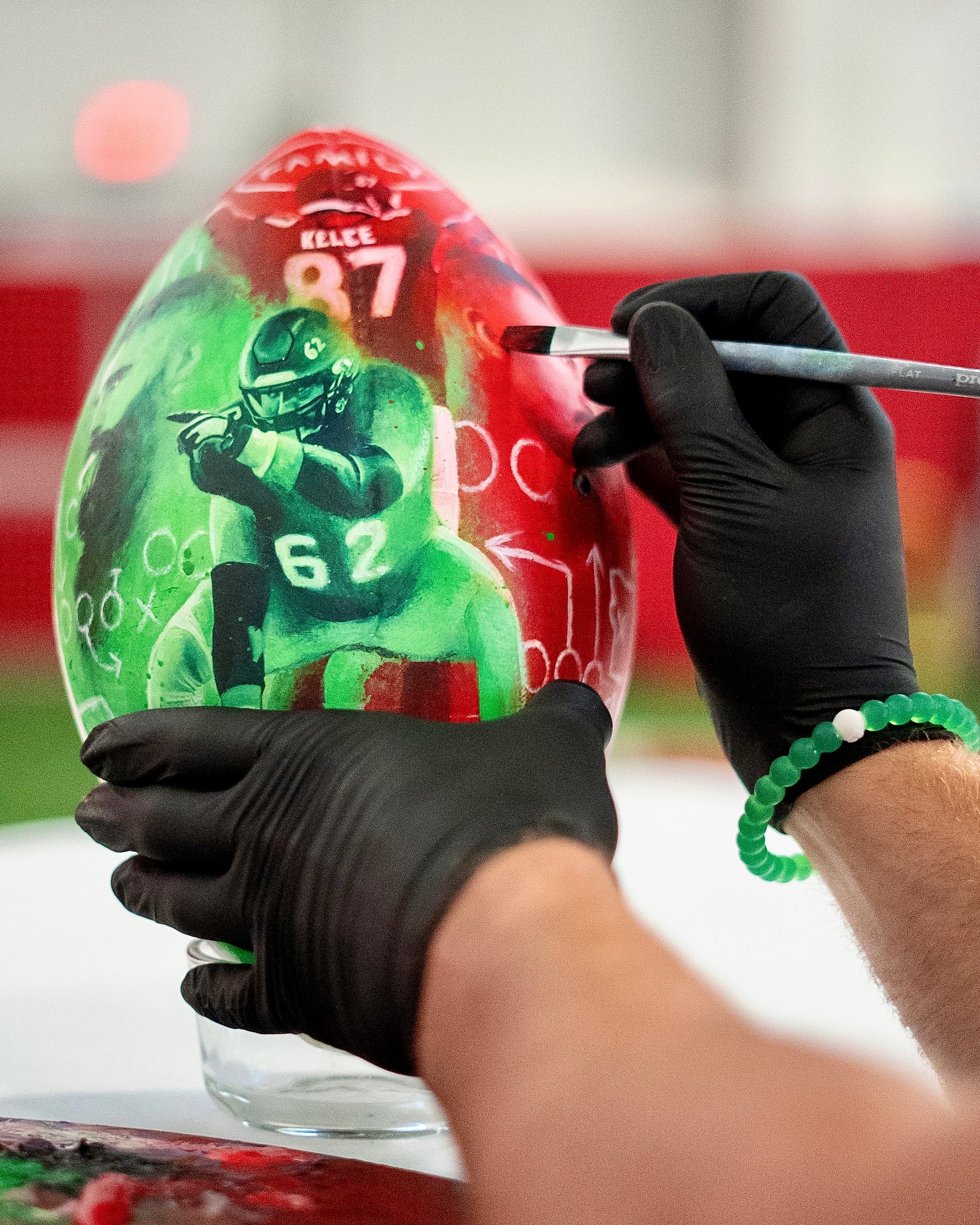 THE KELCE BROS "FAMILY FIRST" 1 OF 1 FOOTBALL - Spector Sports Art -