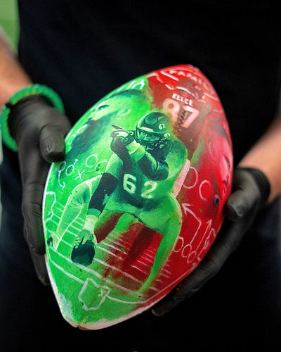 THE KELCE BROS "FAMILY FIRST" 1 OF 1 FOOTBALL - Spector Sports Art -