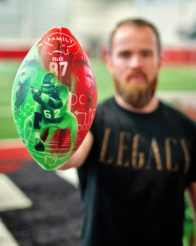 THE KELCE BROS "FAMILY FIRST" 1 OF 1 FOOTBALL - Spector Sports Art -