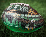 PHILADELPHIA EAGLES "LETS HUNT" 1 OF 1 HAND PAINTED AUTOGRAPHED FOOTBALL