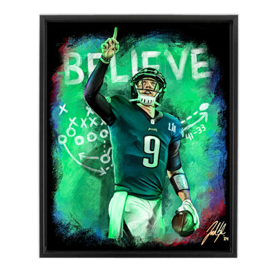 artist nick football helmet Nick Foles Destiny - Eagles Canvas Art Print - 16x20 in