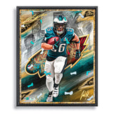 Saquon Barkley LIX Champion Artist X Athlete Dual Autograph - Pre Order Opportunity