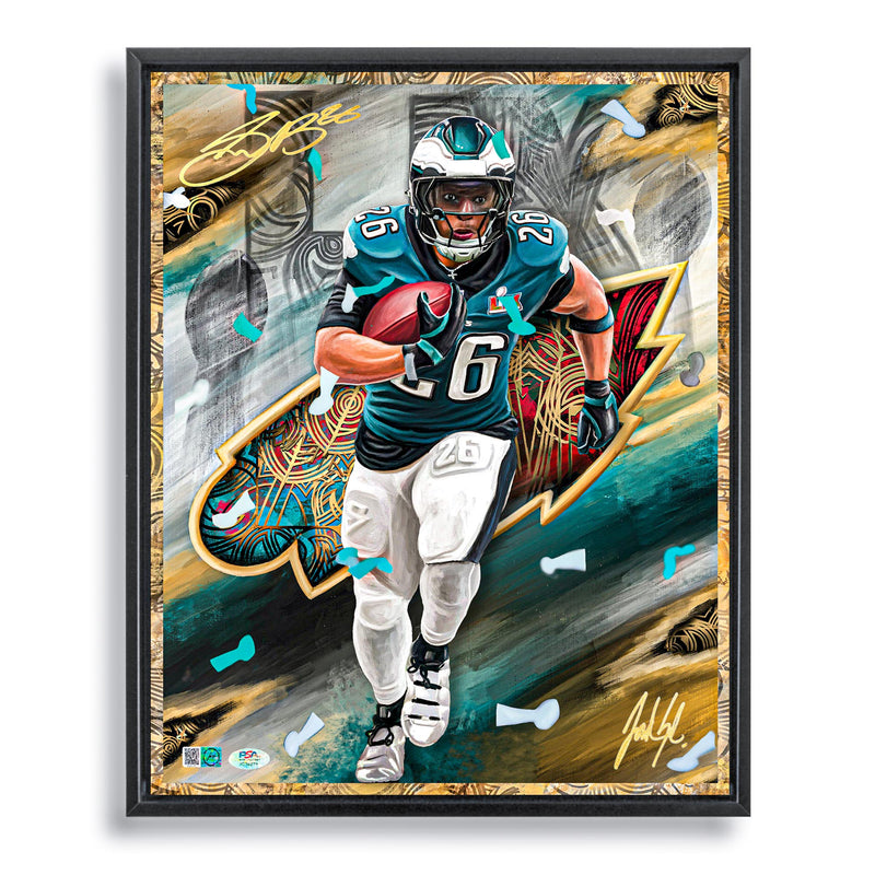 Saquon Barkley LIX Champion Artist X Athlete Dual Autograph - Pre Order Opportunity