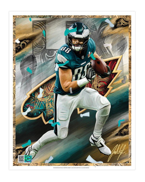 IMMORTAL MOMENTS™ DALLAS GOEDERT LIX CHAMPIONS 8 x 10 Lithograph