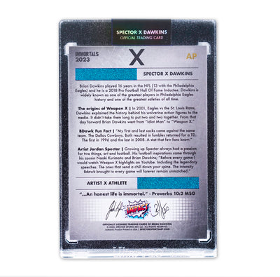 SPECTOR X DAWKINS | "RELENTLESS" | GREEN PARALLEL ARTIST PROOF AUTOGRAPH TESTER