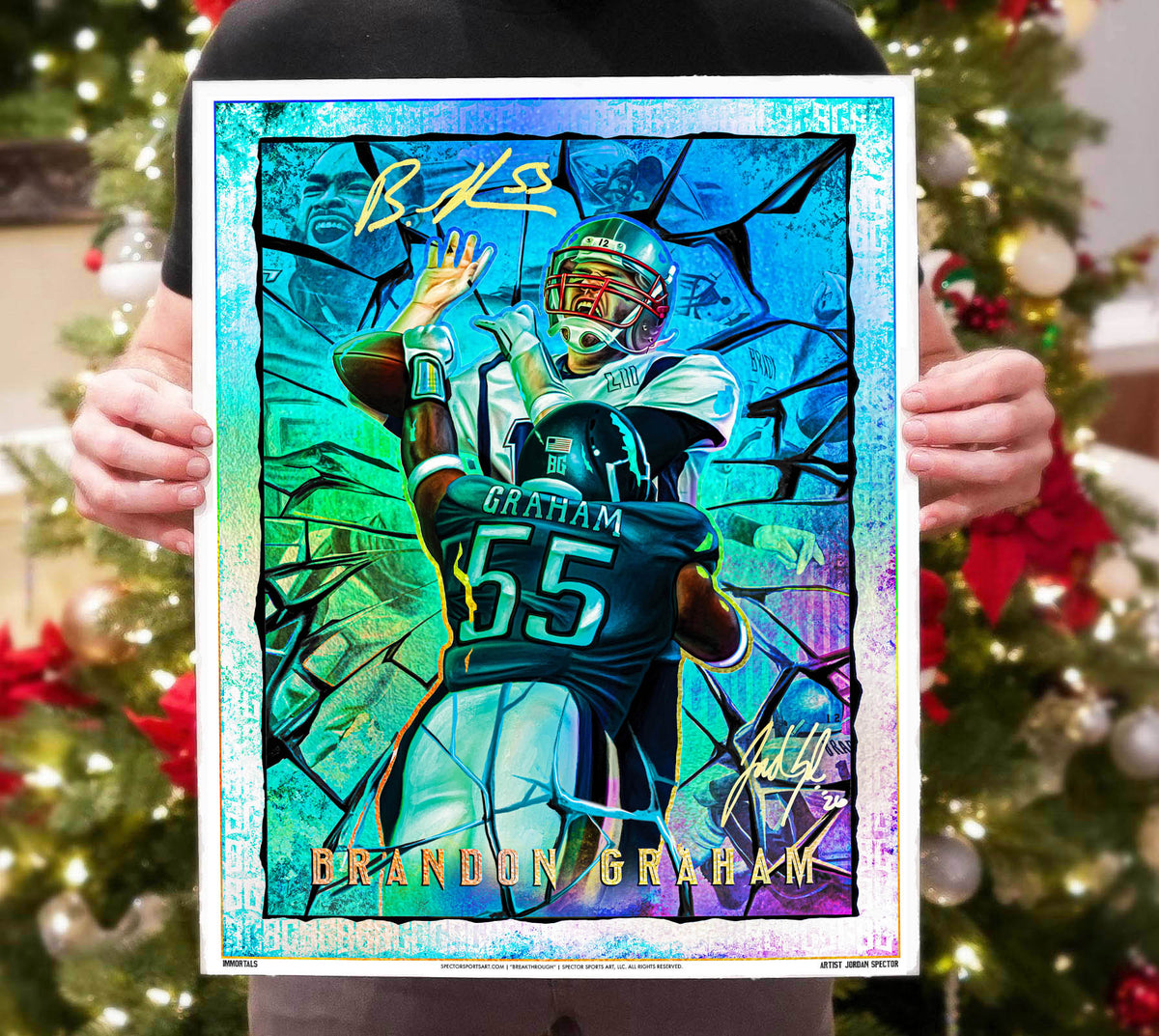 Size chart for IMMORTALS™ BRANDON GRAHAM "BREAKTHROUGH" LEGACY FINE ART EDITION - ARTIST X ATHLETE DUAL AUTOGRAPH