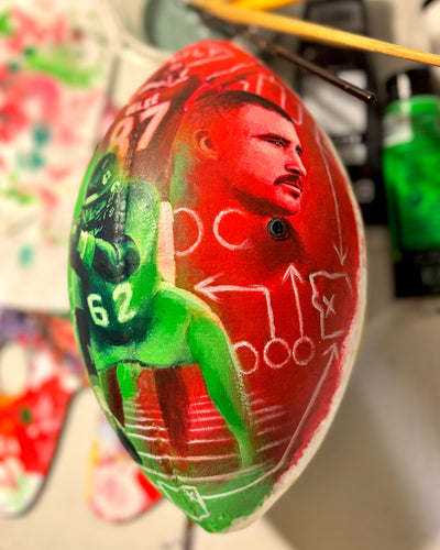 THE KELCE BROS "FAMILY FIRST" 1 OF 1 FOOTBALL - Spector Sports Art -