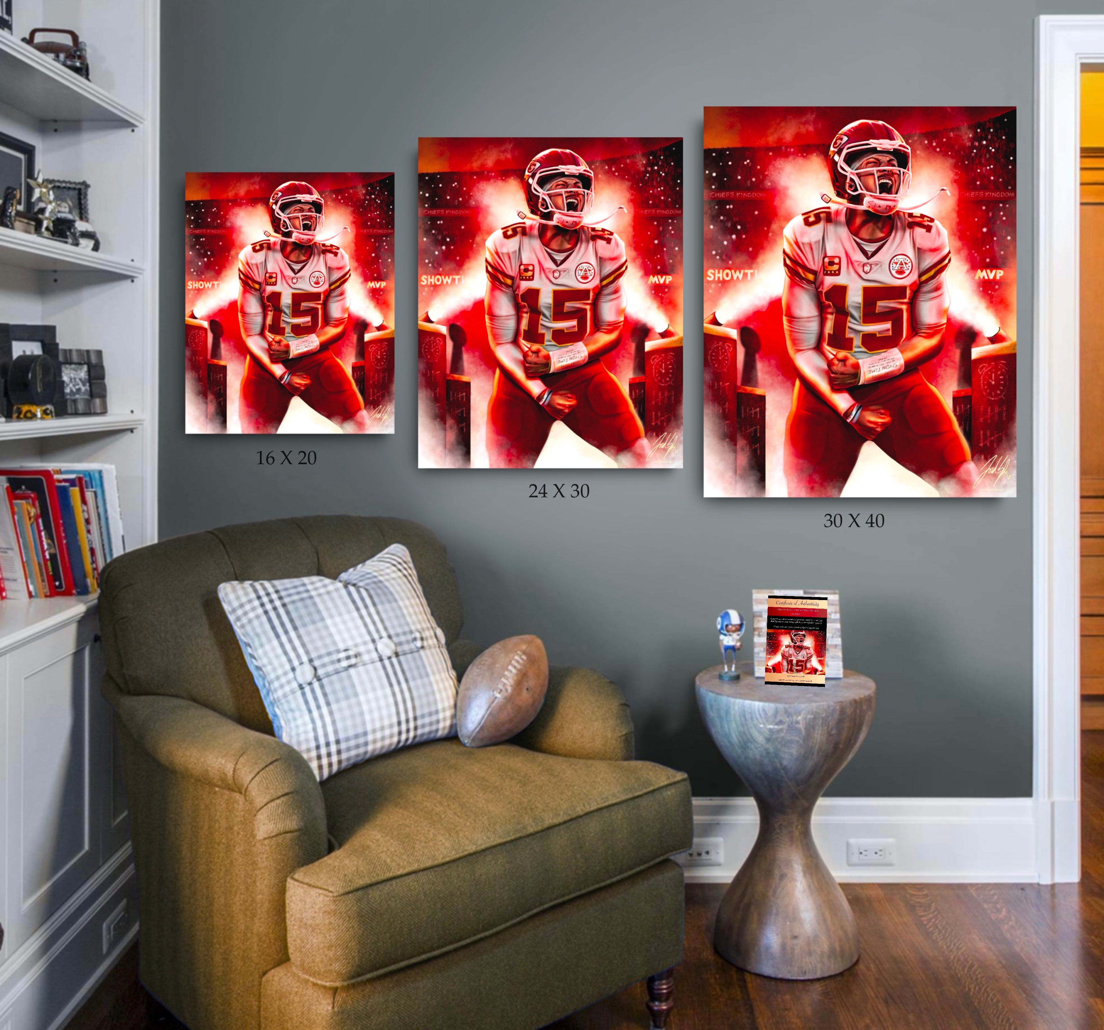 Patrick Mahomes Art | Kansas City Chiefs Gift | Art of Words - 16x20 Standard Size Print