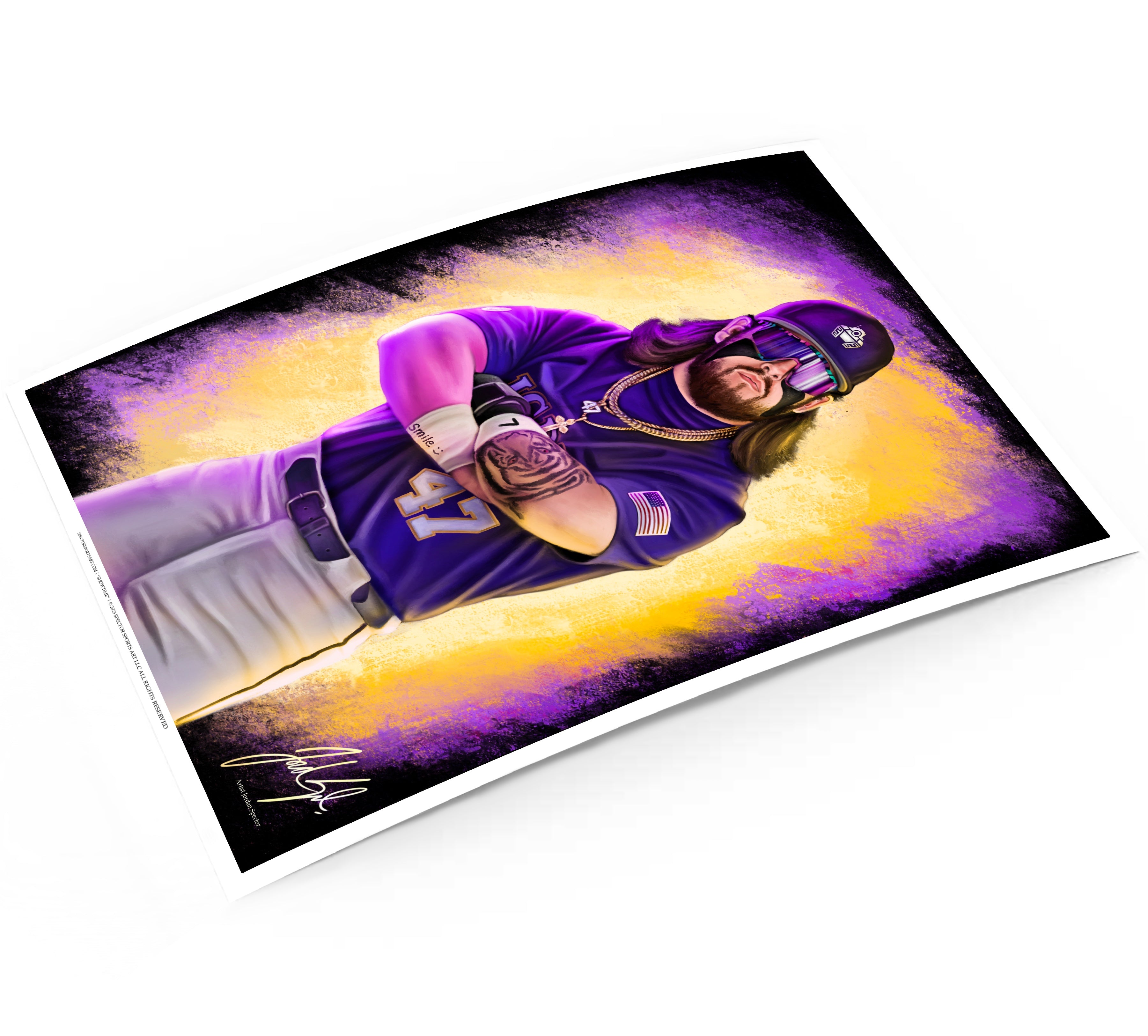 Tommy Tanks - Spector Sports Art - 16 X 20 Art Print / Unframed