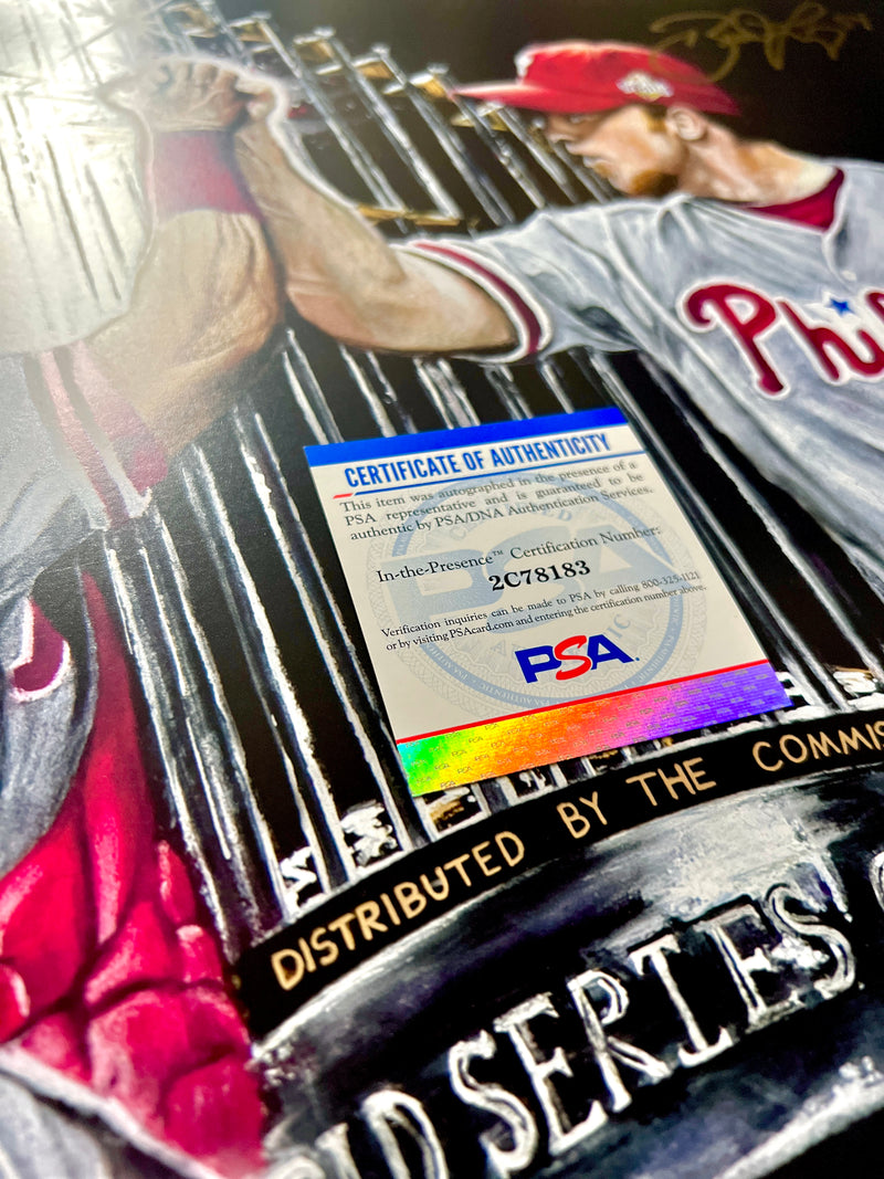 Brad Lidge Autographed 2008 Phillies World Champions Poster