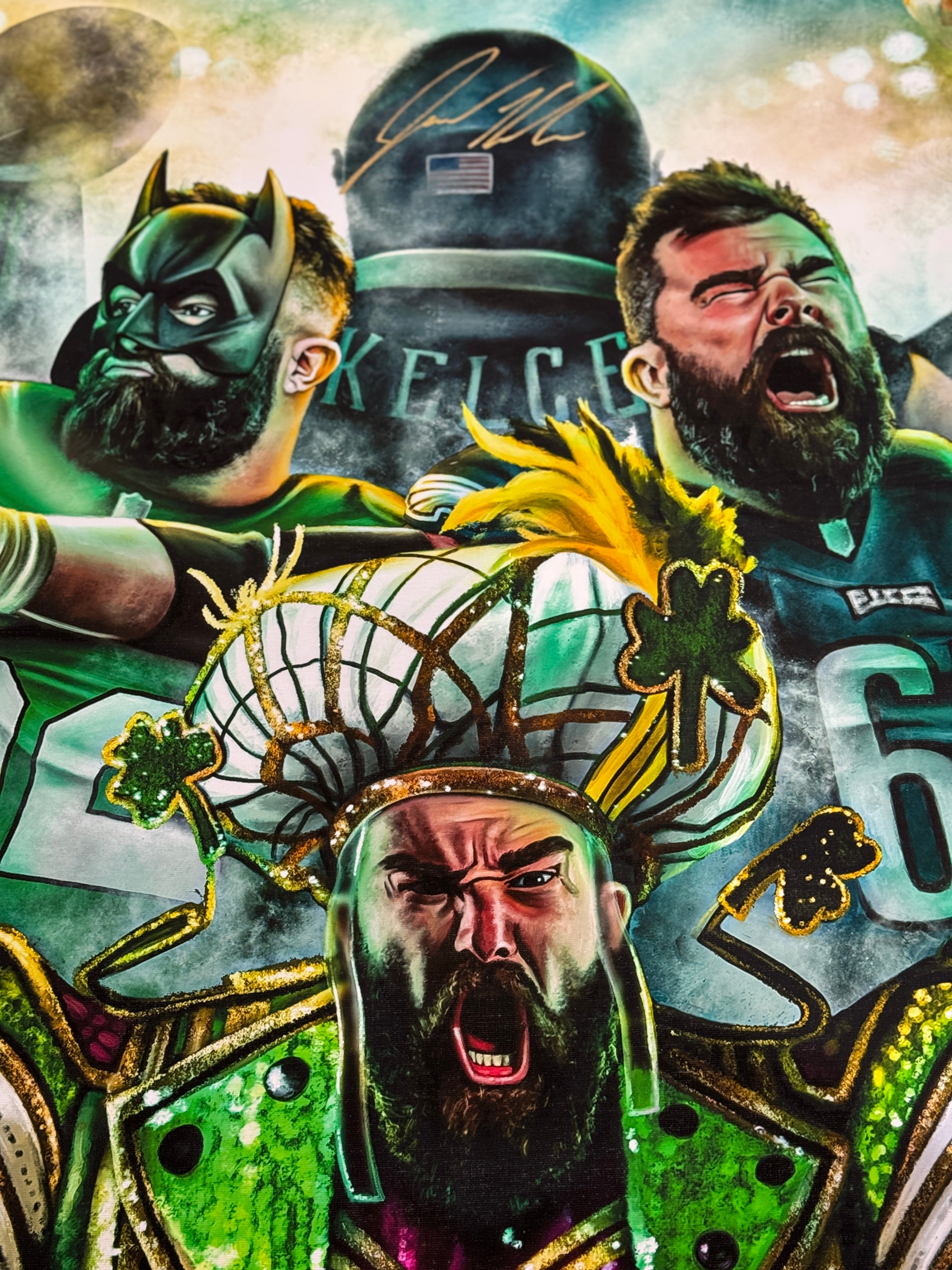 Jason Kelce "Hungry Dogs" Artist X Athlete Dual Autograph