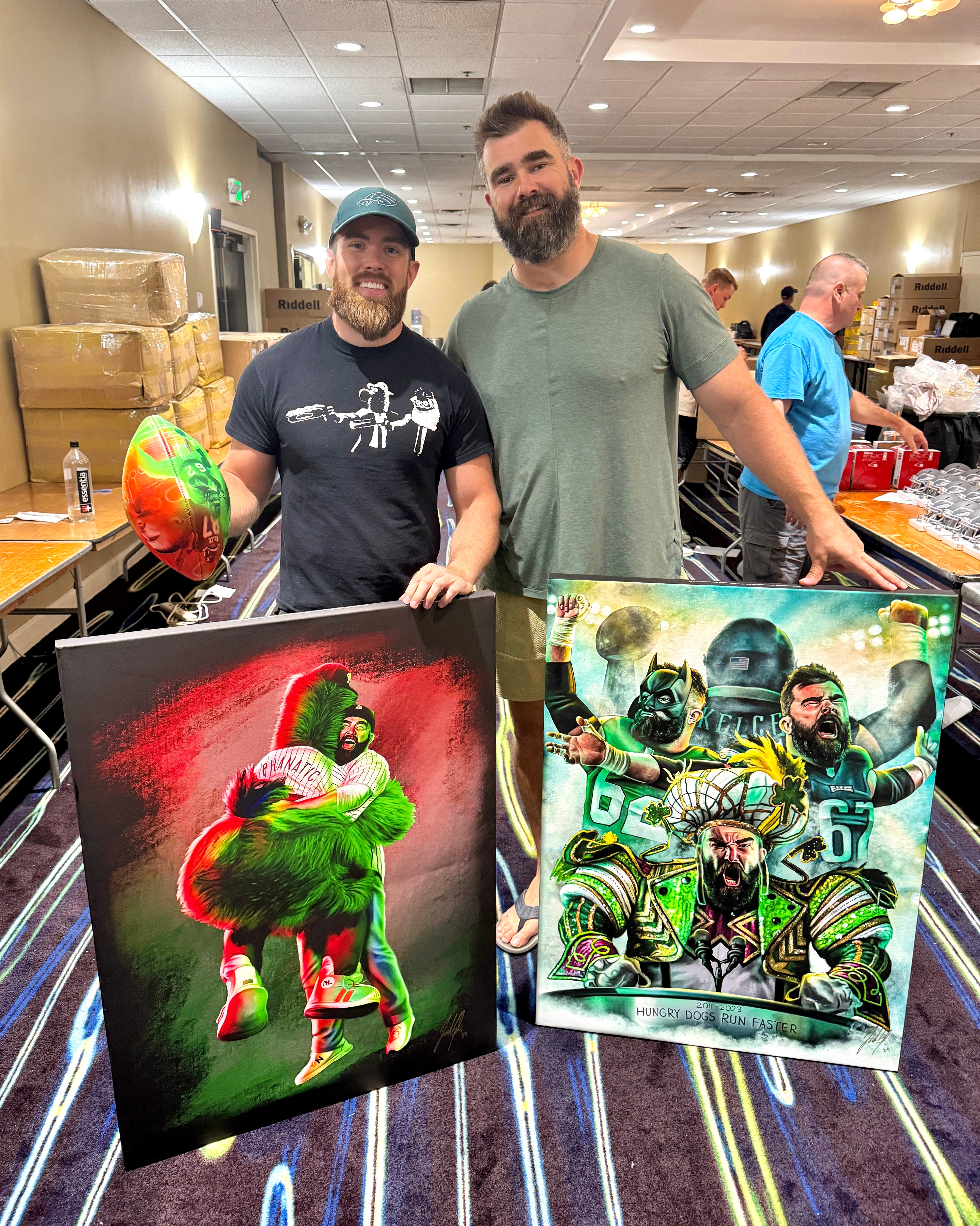 Jason Kelce "Hungry Dogs" Artist X Athlete Dual Autograph