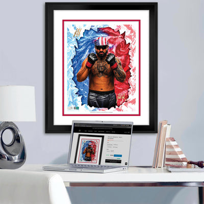 Josh Hokit "The Incredible Hok" Artist X Athlete Dual Autograph Art Print