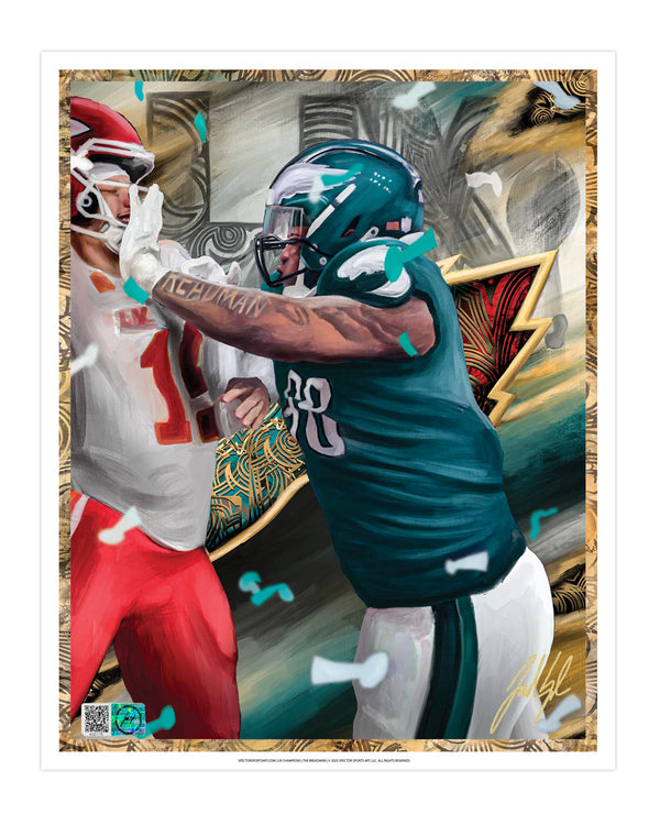 IMMORTAL MOMENTS™ JALEN CARTER "THE BREADMAN" LIX CHAMPIONS 8 x 10 Lithograph