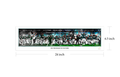 Eagles Legacy "On The Road To Victory" Art Print - Spector Sports Art - 6.5 X 24 Lithograph / No Frame