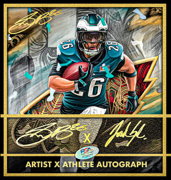 Saquon Barkley LIX Champion Artist X Athlete Dual Autograph - Pre Order Opportunity