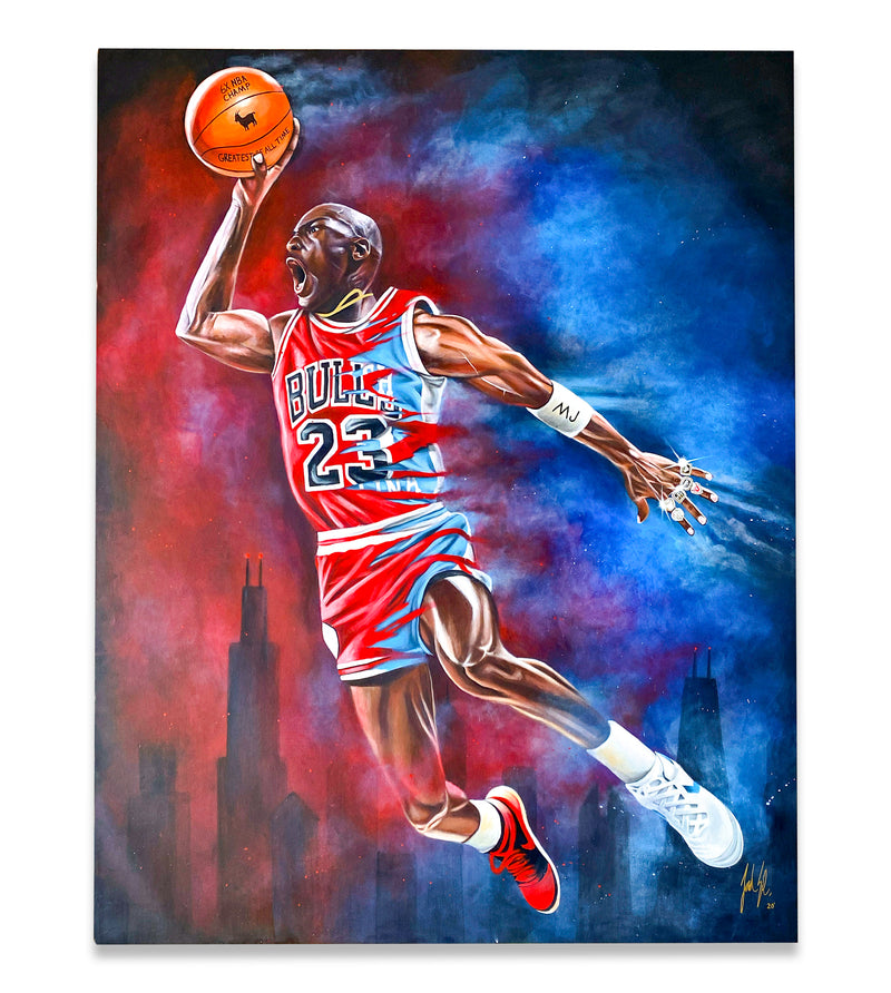 MJ "GOAT LEGACY" ORIGINAL ACRYLIC PAINTING 40" X 50"