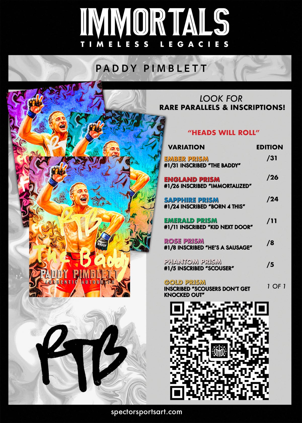 IMMORTAL MOMENTS™ Paddy Pimblett "THE BADDY" Autograph Collectible