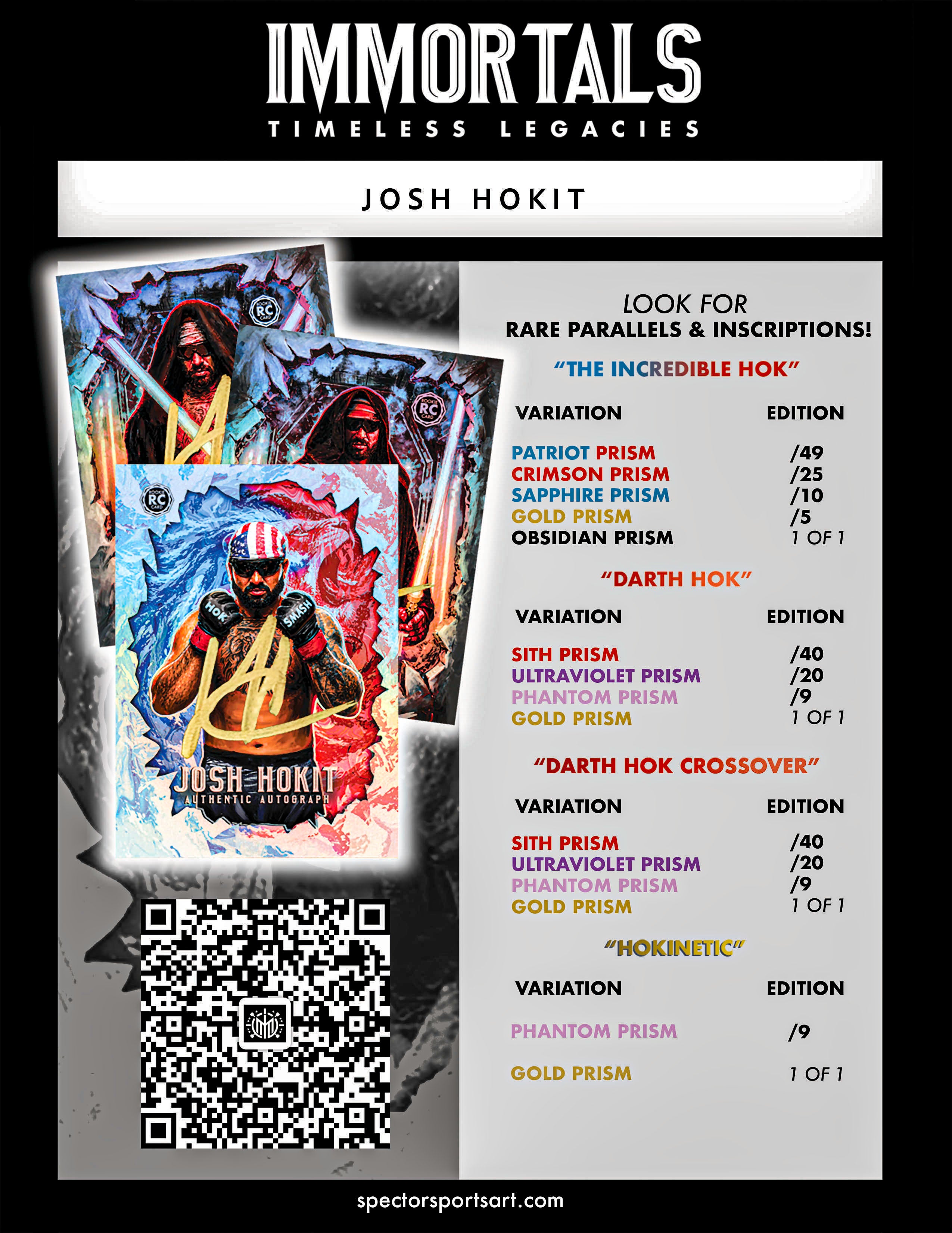 IMMORTAL MOMENTS™ Josh Hokit "Darth Hok" Crossover Autograph Collectible