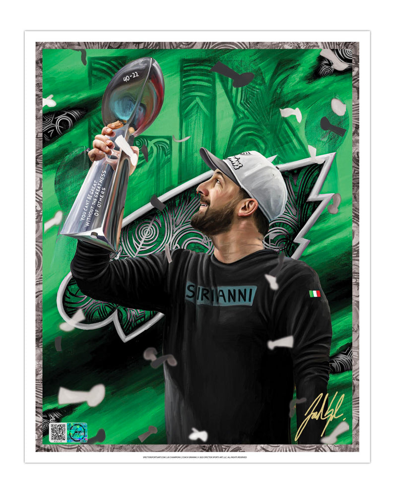 IMMORTAL MOMENTS™ COACH SIRIANNI LIX CHAMPIONS 8 x 10 Lithograph