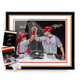 Phillies "Dynamic Duo" Brad Lidge & Carlos Ruiz Dual Autograph - Spector Sports Art - 16 X 20 Art Print / Brad Lidge x Carlos Ruiz x Jordan Spector Autograph / Framed