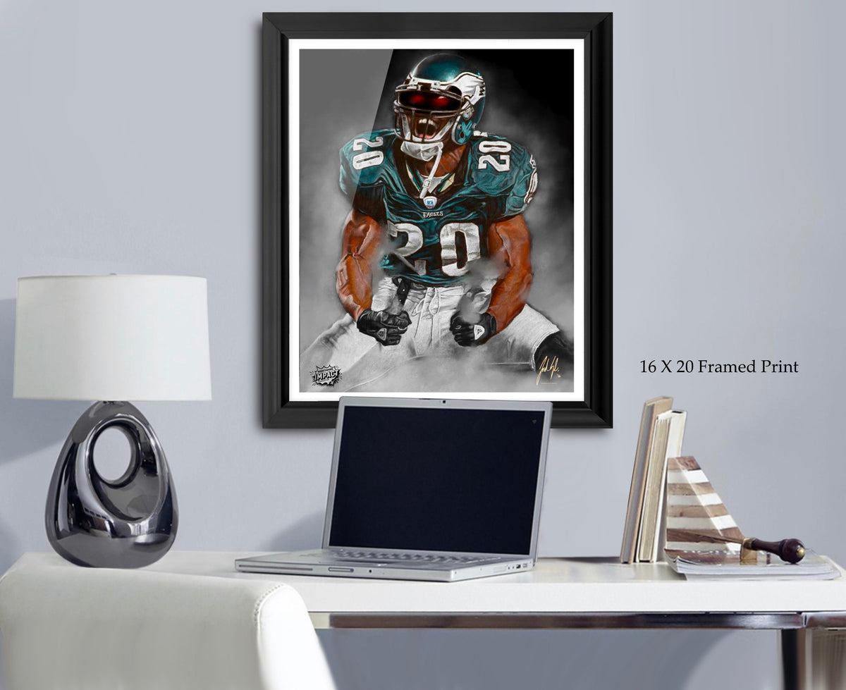 Size chart for Hand Signed Brian Dawkins "WEAPON X" Art Print