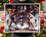 Mamba vs. The Answer “ Pound For Pound” Artist X Athlete Autograph 16 x 20 Lithograph