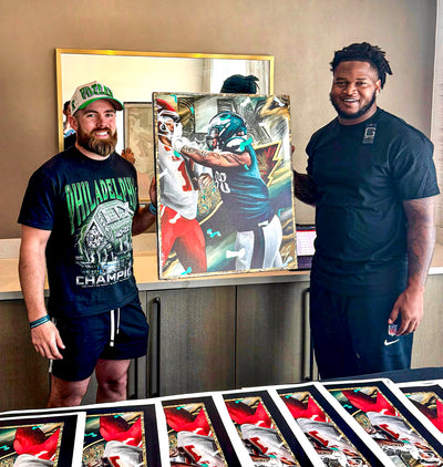 Jalen Carter LIX Champion Artist X Athlete Dual Autograph