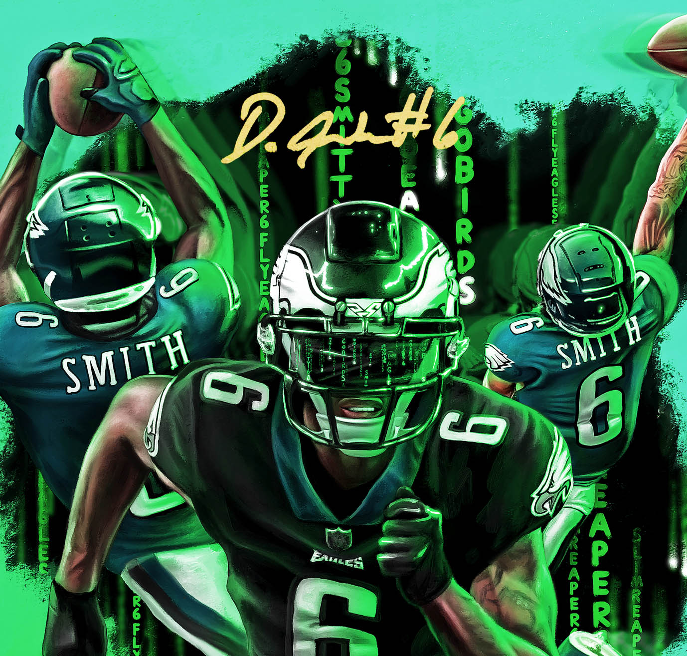 Devonta Smith "KEEP PUSHING" Artist X Athlete Dual Autograph | Pre-Sale Opportunity (Copy)