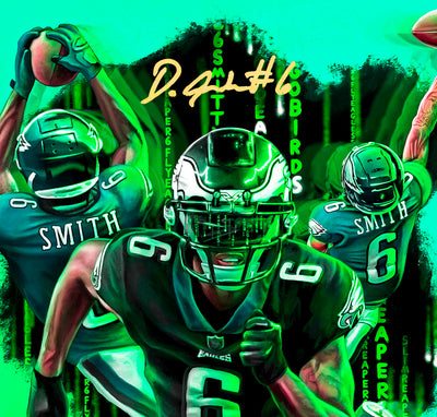 Devonta Smith "KEEP PUSHING" Artist X Athlete Dual Autograph | Pre-Sale Opportunity (Copy)