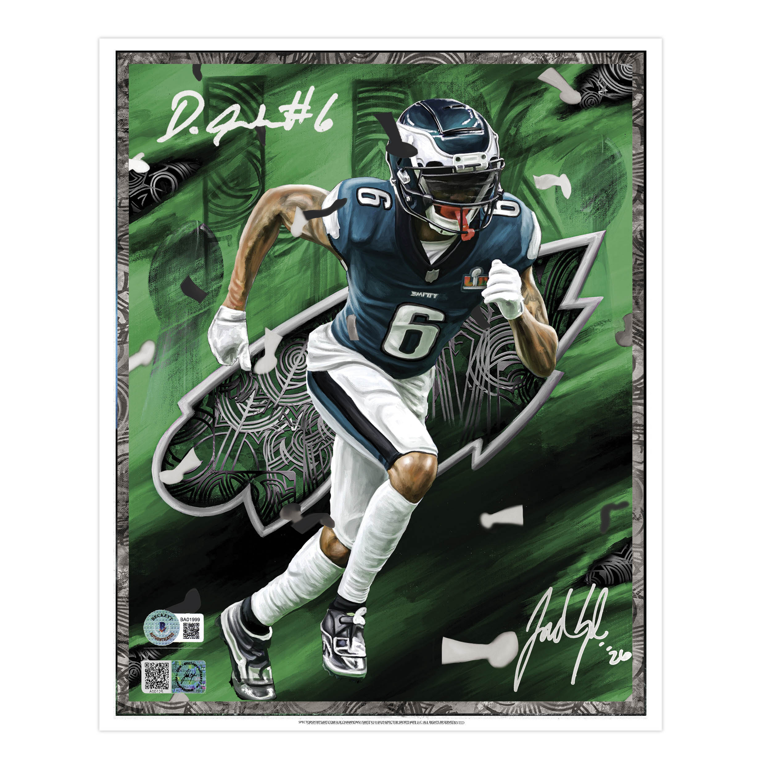 Devonta Smith "SMITTY" LIX Champ Artist X Athlete Dual Autograph | Pre-Sale Opportunity
