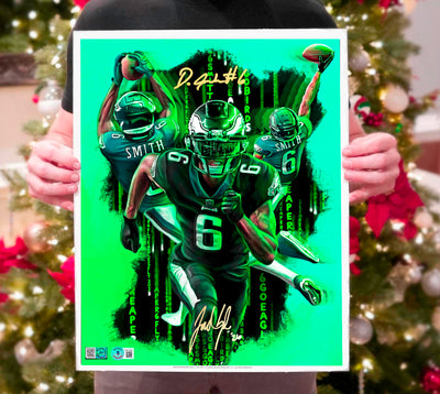 Devonta Smith "KEEP PUSHING" Artist X Athlete Dual Autograph | Pre-Sale Opportunity (Copy)