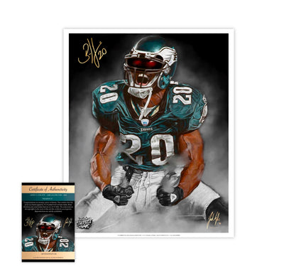 Hand Signed Brian Dawkins "WEAPON X" Art Print - Spector Sports Art - 16 X 20 Art Print / Brian Dawkins Signature / No Frame