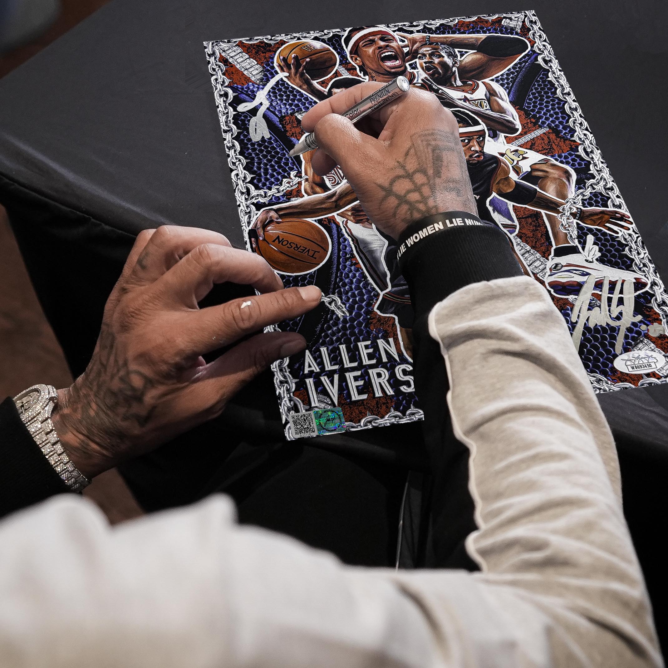 ALLEN IVERSON 100枚限定 100% Authentic Allen Iverson Vintage Champion 99 00 76ers Game Pro