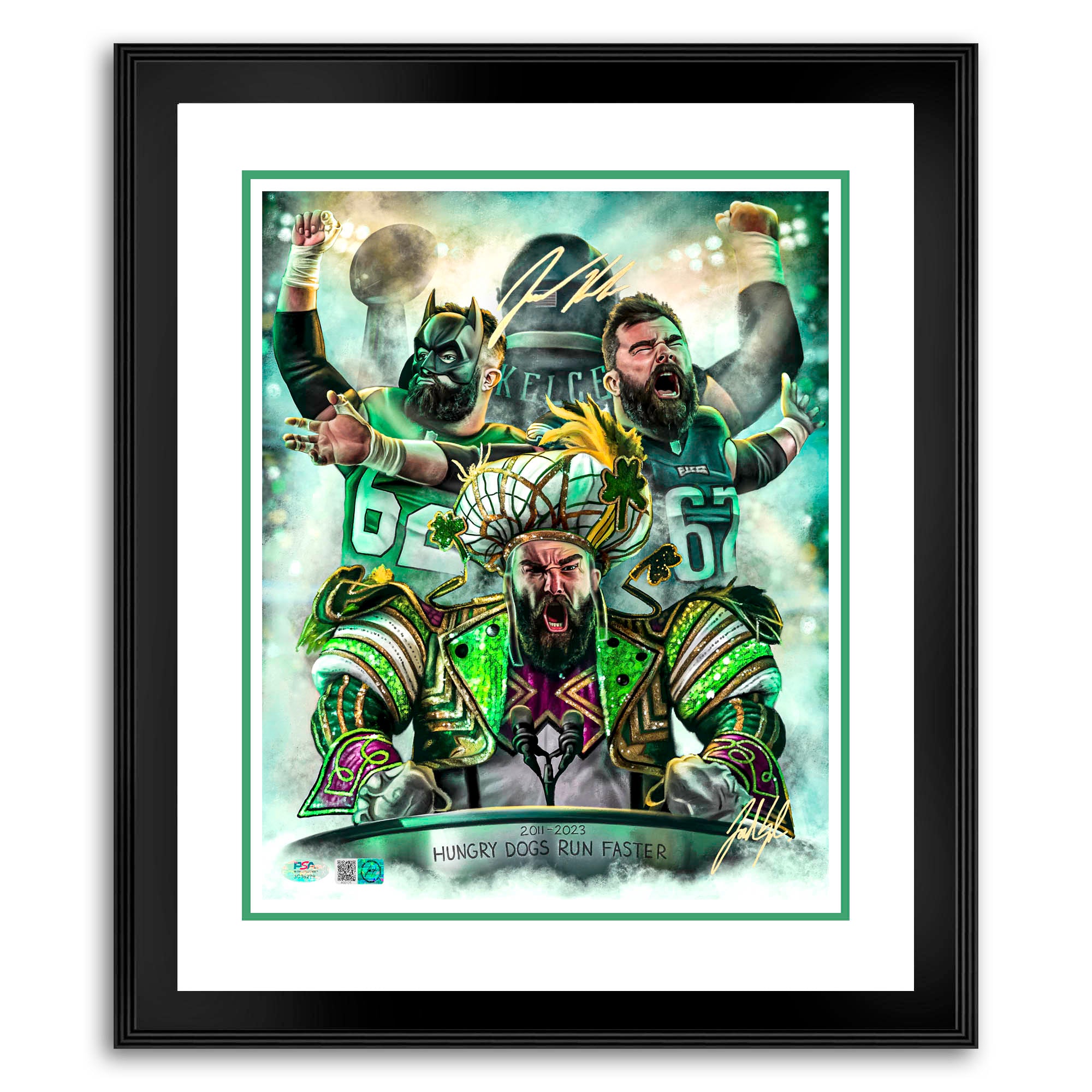 Jason Kelce "Hungry Dogs" Artist X Athlete Dual Autograph