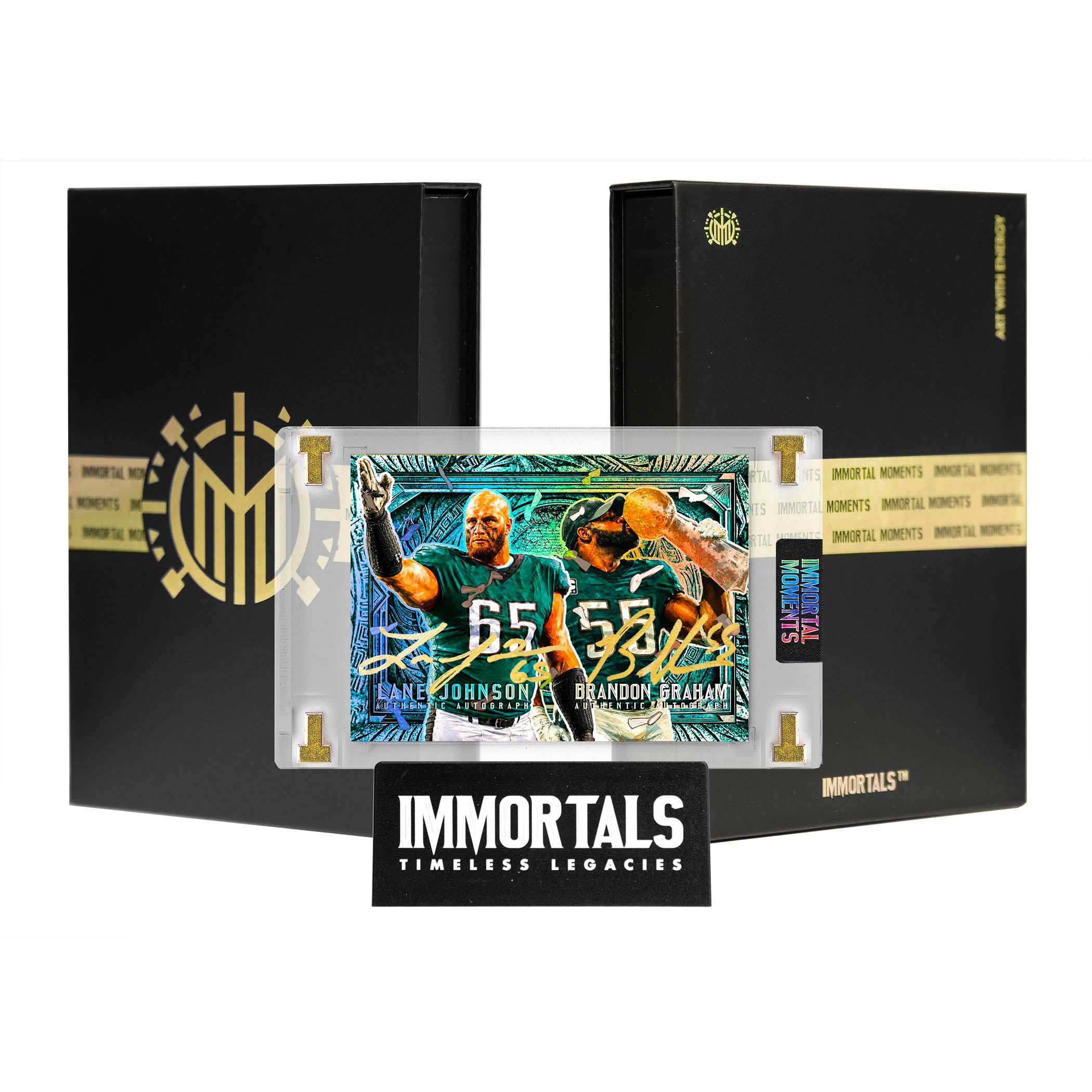 IMMORTAL MOMENTS™ LANE JOHNSON X BRANDON GRAHAM "BUILT TO LAST" LII CHAMPIONS SET